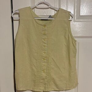 Liz Claiborne Light Yellow Sleeveless Blouse